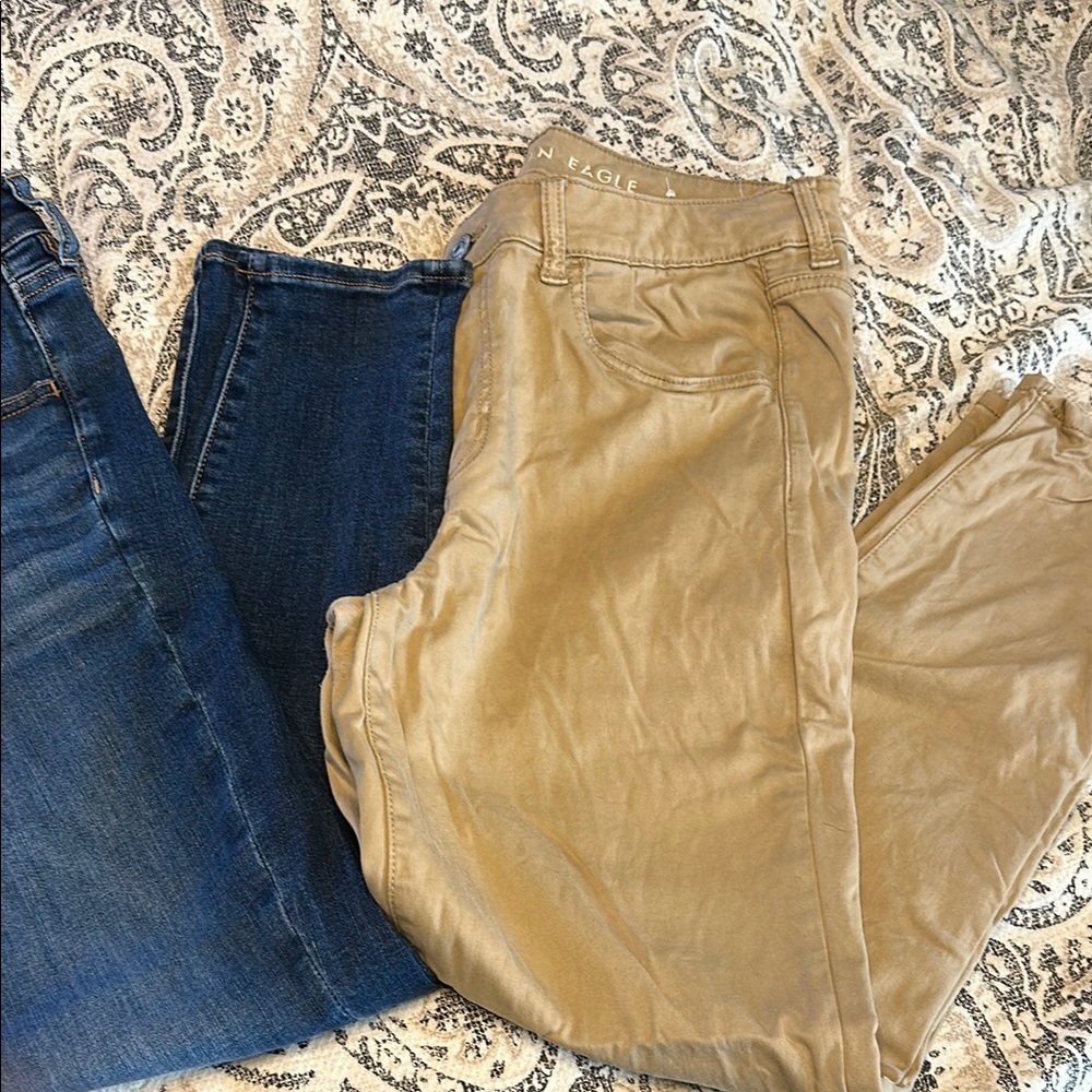 American Eagle Outfitters Women's Blue and khaki Jeans - Picture 2 of 6